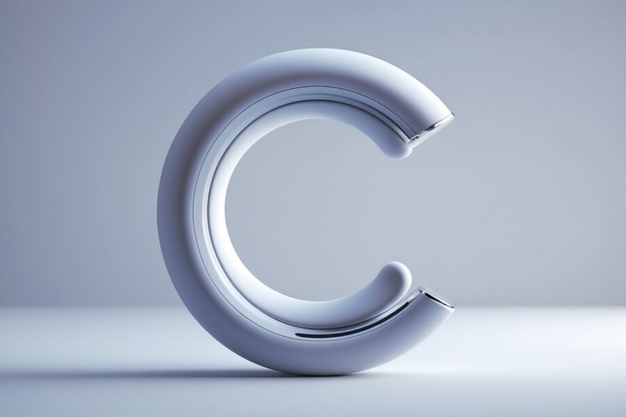 Close-up de um objeto moderno e elegante com fundo simples e iluminação suave.